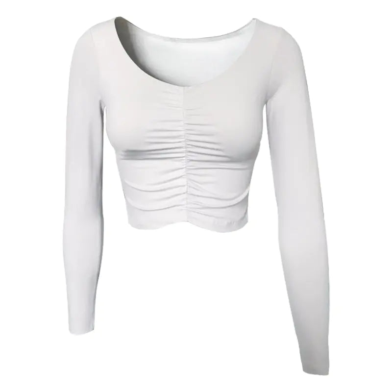 Fashion Long Sleeve Yoga Top with Built-in Padding - Lingerie