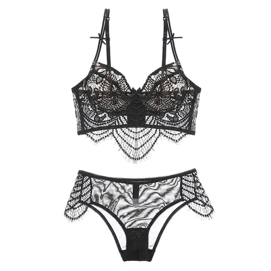 Lace Trim Sexy Sheer Women's Lingerie Set