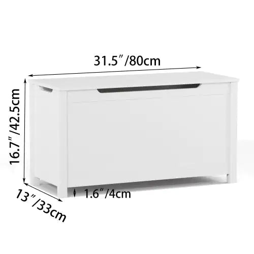Children's White Wooden Toy Box
