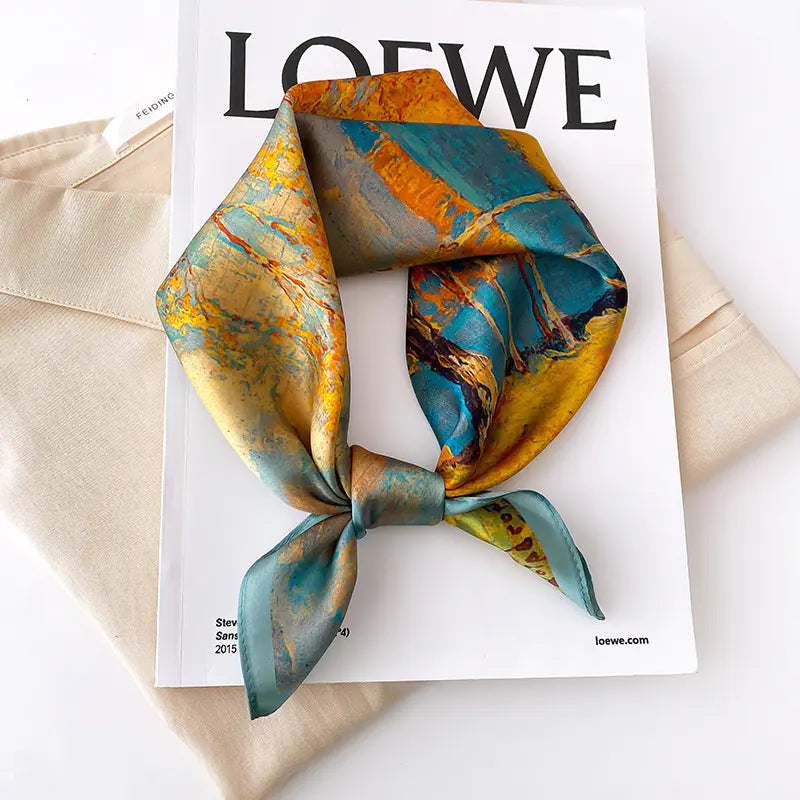 100% Silk Women's Square Bandana Scarf Wrap Kerchief