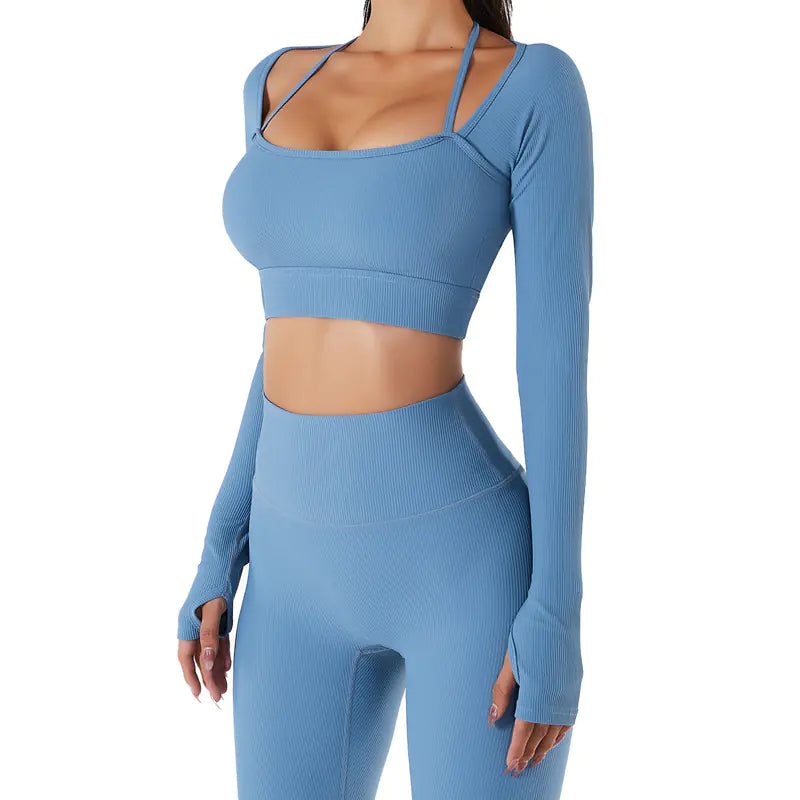 Women's Quick-Dry Long Sleeve Yoga Top with Padding - Lingerie
