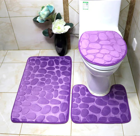 3-Piece Non-Slip Bathroom Rug Set - 888