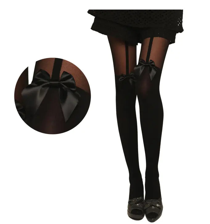 Women's Fashion Thigh-High Stockings with Garter Bow - Lingerie
