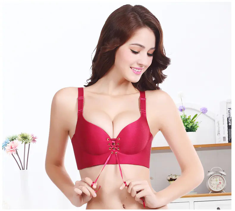 Seamless Push-Up Wireless Bra with Adjustable Straps - Lingerie
