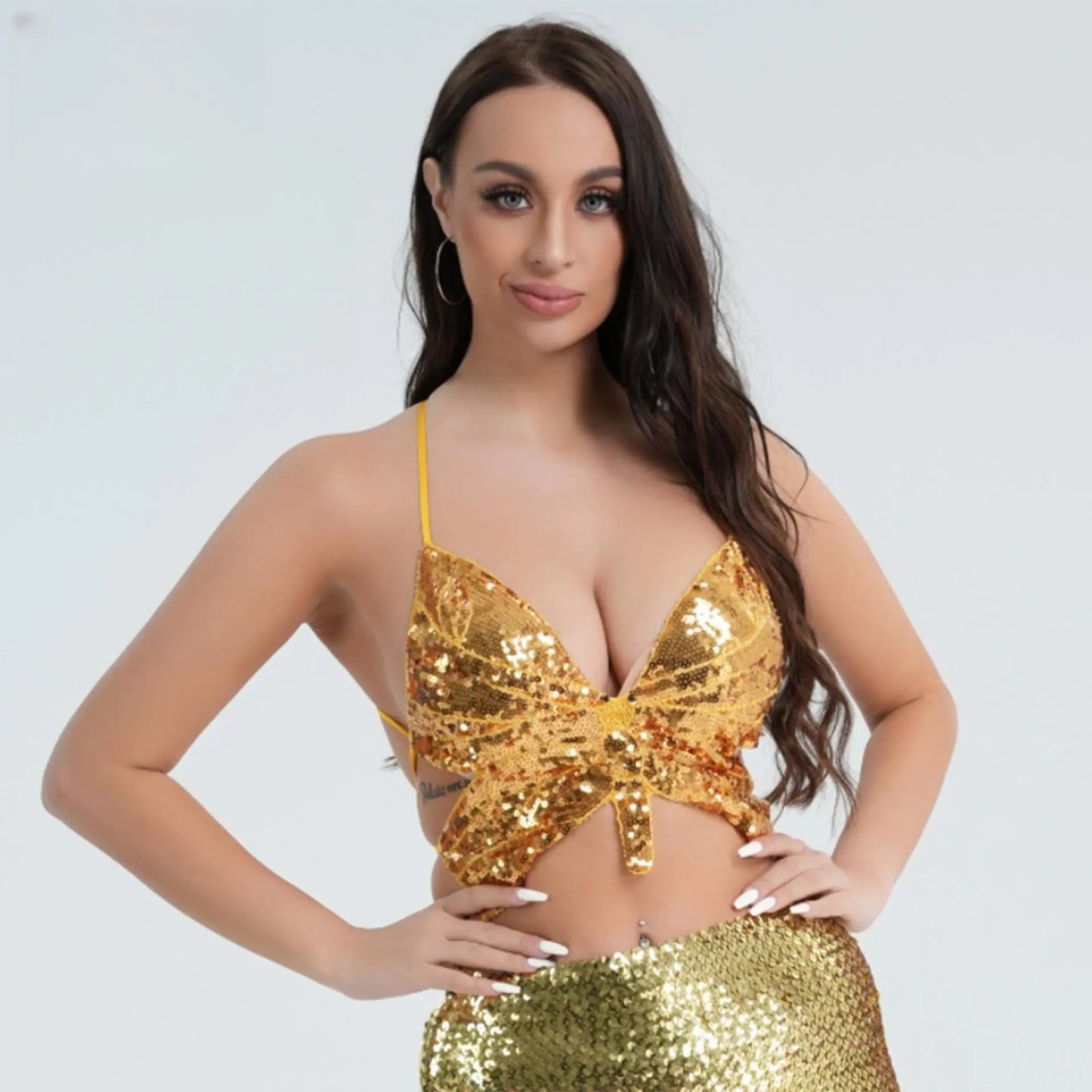 Sequined Butterfly Bra Top - Lingerie