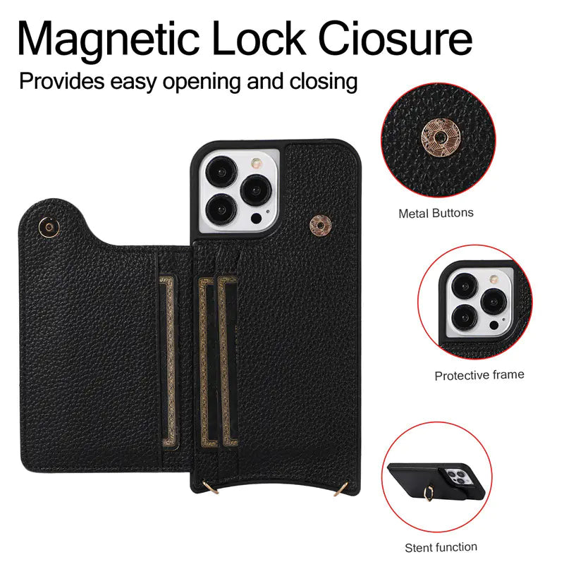 Leather Phone Case for iPhone 11/12/13/14 Pro Max