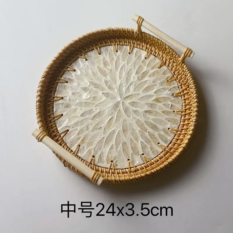 Vietnamese Woven Rattan Snack Storage Basket (Small)