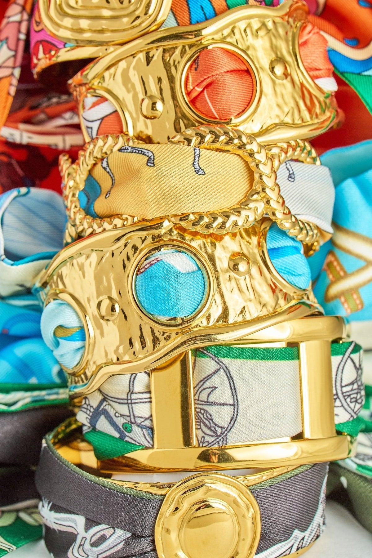 Wide Gold Scarf Cuff - Evie