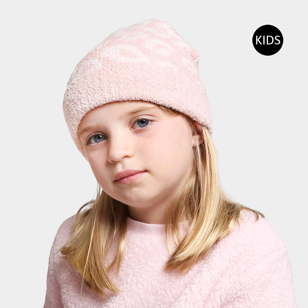 Leopard Patterned Kids Beanie Hat