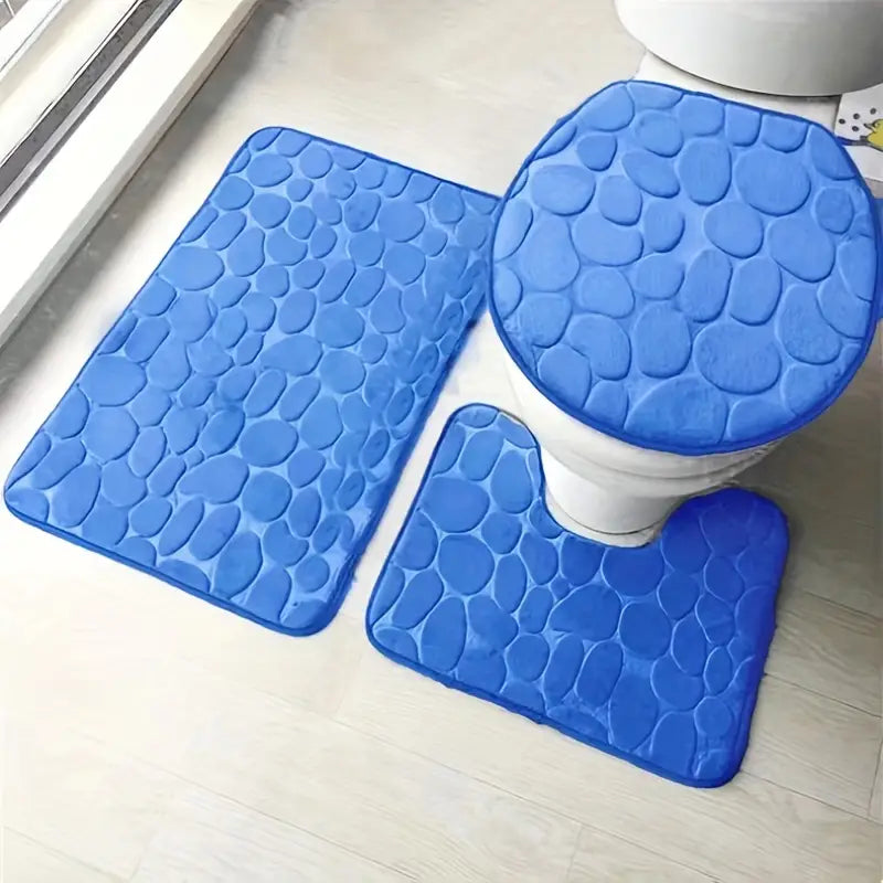 3-Piece Non-Slip Bathroom Rug Set - 888