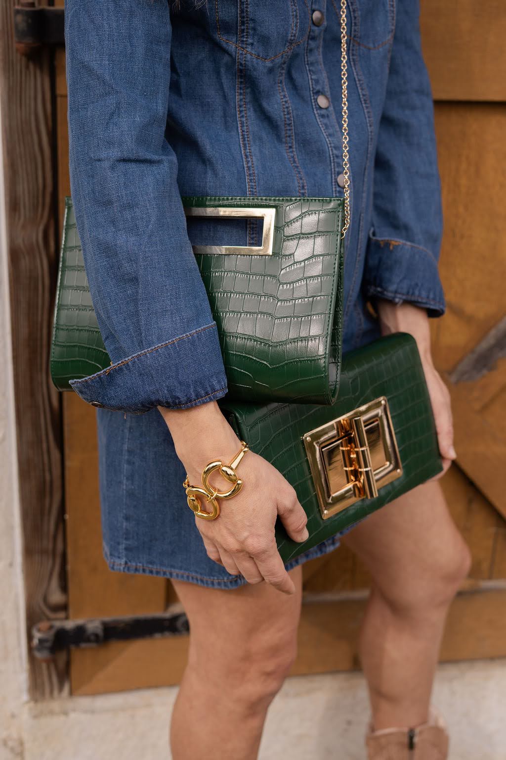 Lillian Croc Clutch