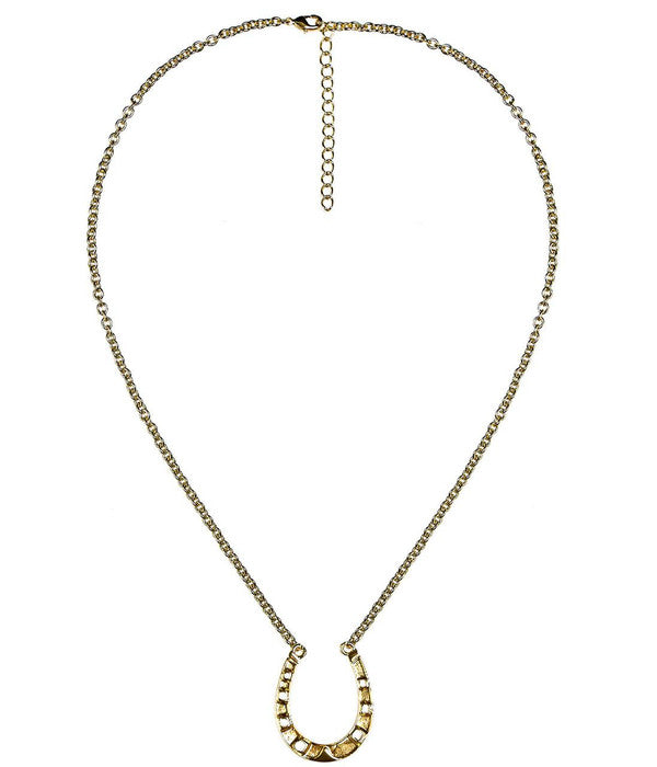 Gold Horseshoe Charm Necklace - 18k Gold Plated