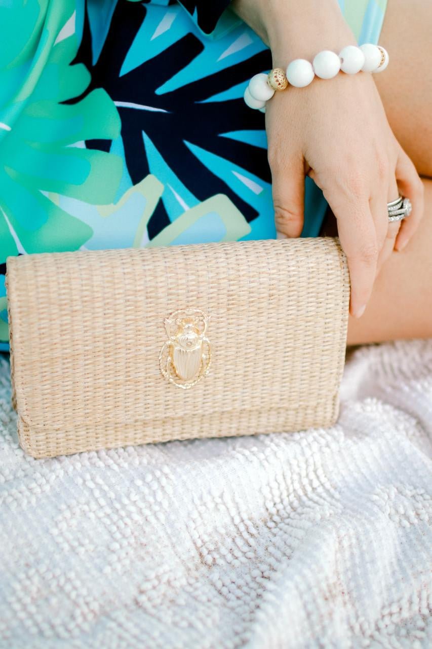 Ruby Straw Clutch