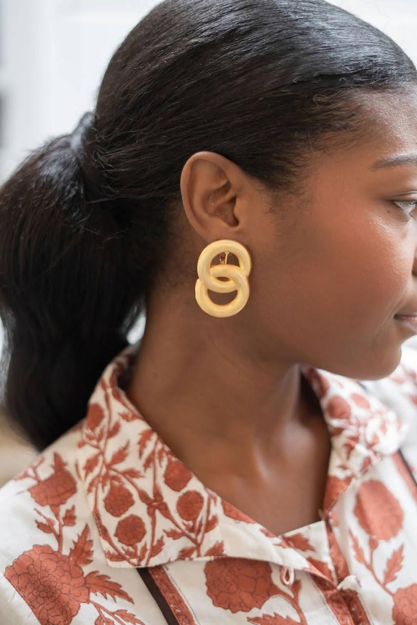 Spencer Earring - Medium - Brushed Gold