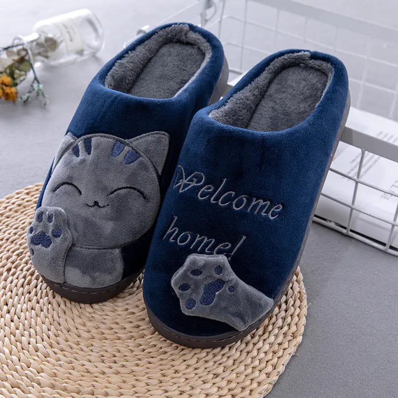 Cotton Winter Home Slippers - Tong Lucky Cat Design- 888