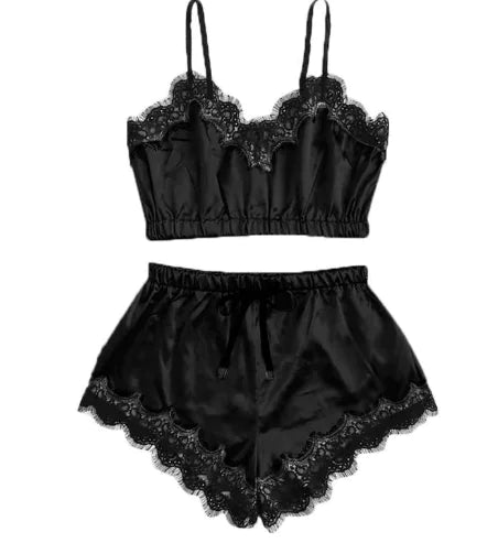 Lingerie Set with Sleeveless Bra and Women's Nightwear