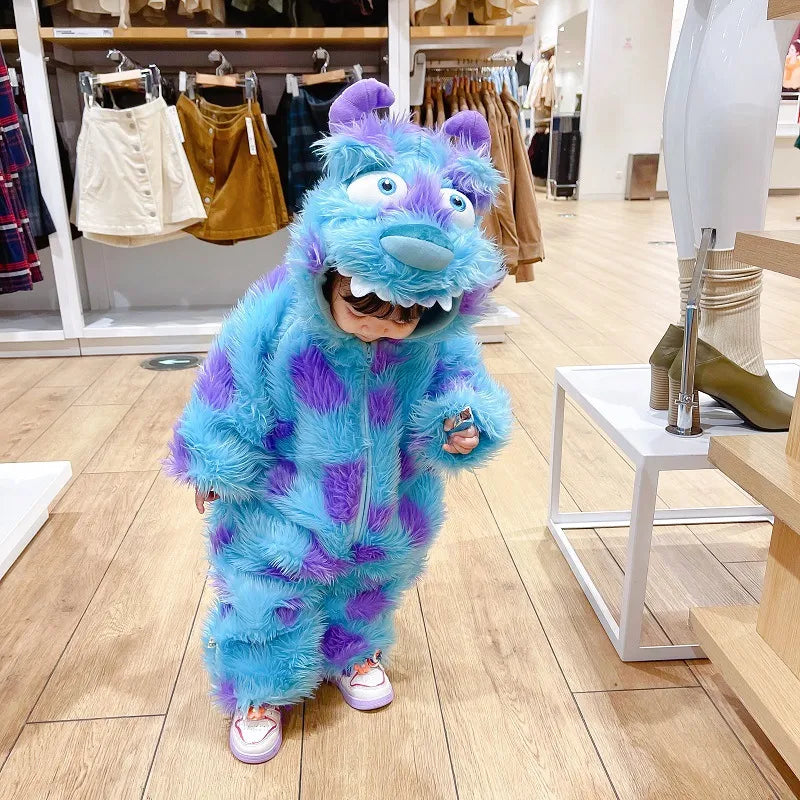 Cute Animal Baby Jumpsuit With Hooded Zipper - 888