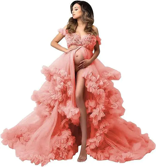 New Cross-Border Maternity Sheer Dress for Photography - 888