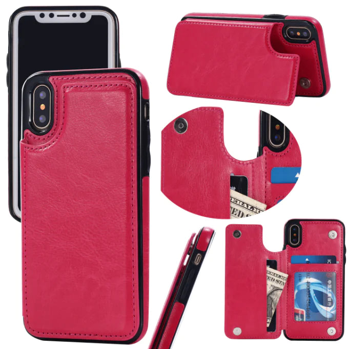 Card Holder Flip Phone Case for iPhone 8 & Samsung S8+