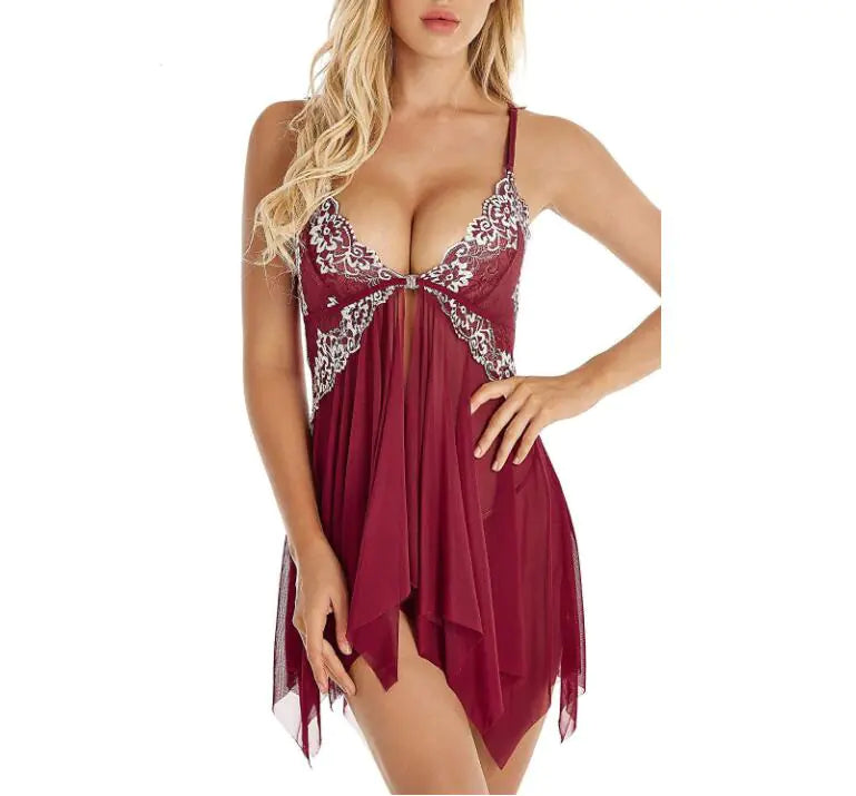 Midnight Charm Plus Size Lace Cami Dress Nightgown - Lingerie