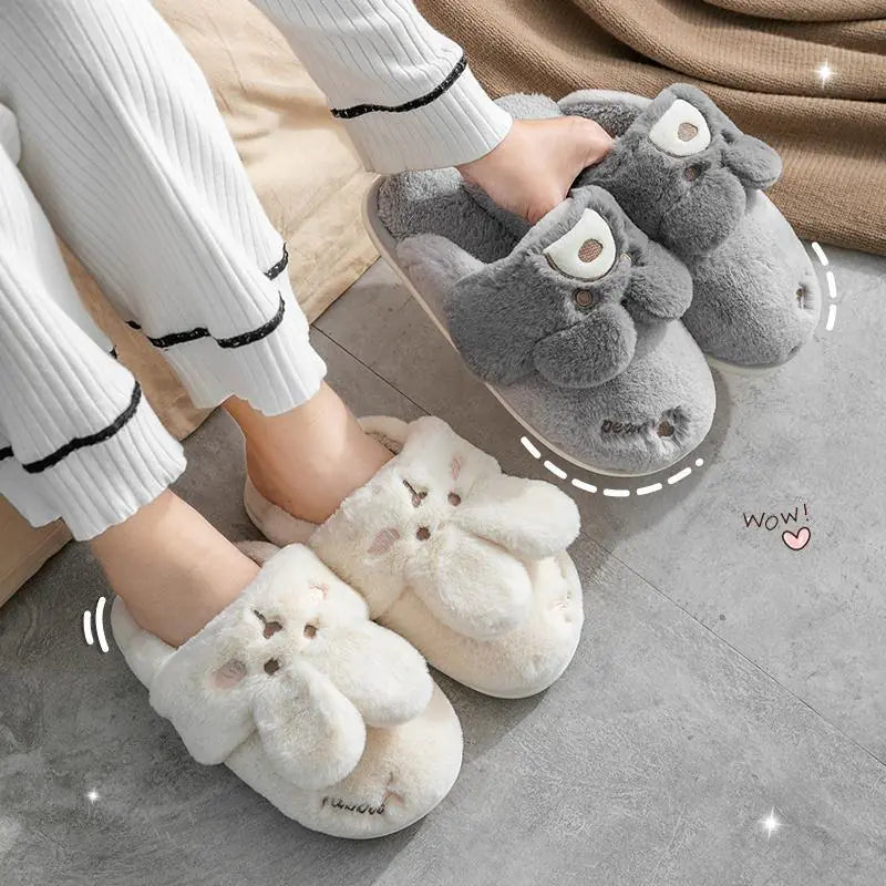 Cute Rabbit Couple Indoor Warm Cotton Shoes- 888