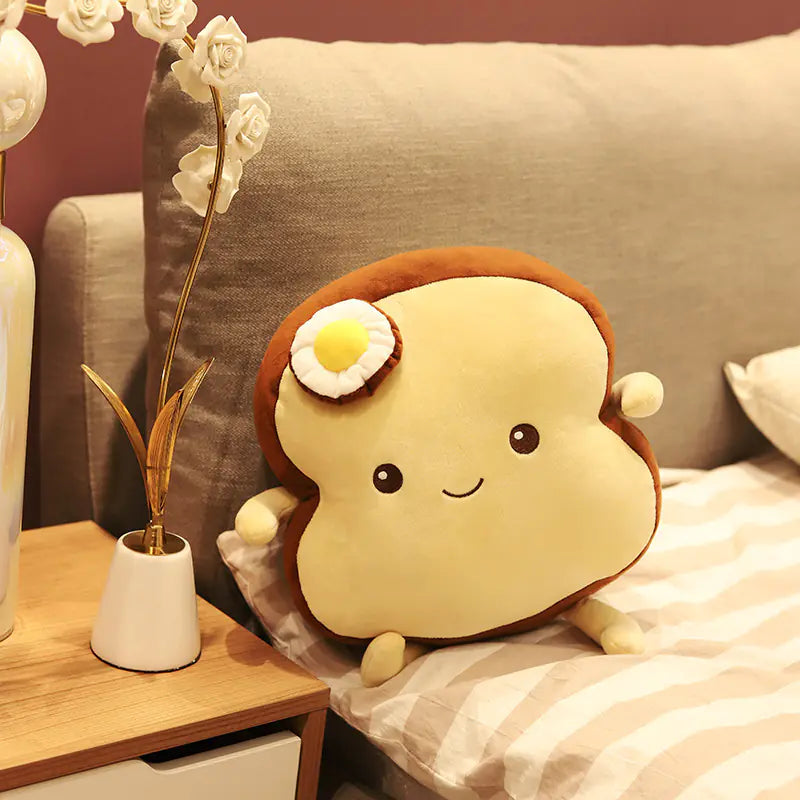 Toast Plush Toy Pouch Long Pillow Cushion