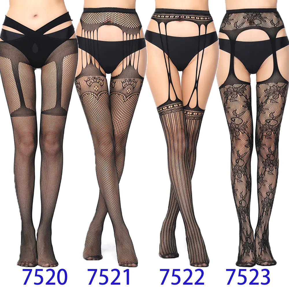 New Women's High Elasticity Open-Crotch Fishnet Stockings - Lingerie