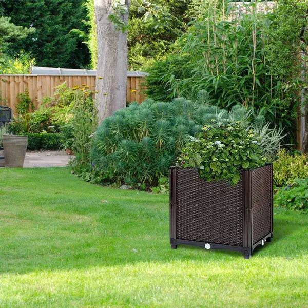Raised Garden Bed Plant Growth Box With Self-watering System For Garden Patio Balcony Elevated Planter Box For Flowers Vegetables Herbs