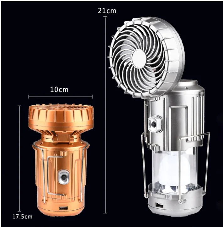 Outdoor Camping Gear: Long-lasting Lantern & Solar Fan - 888