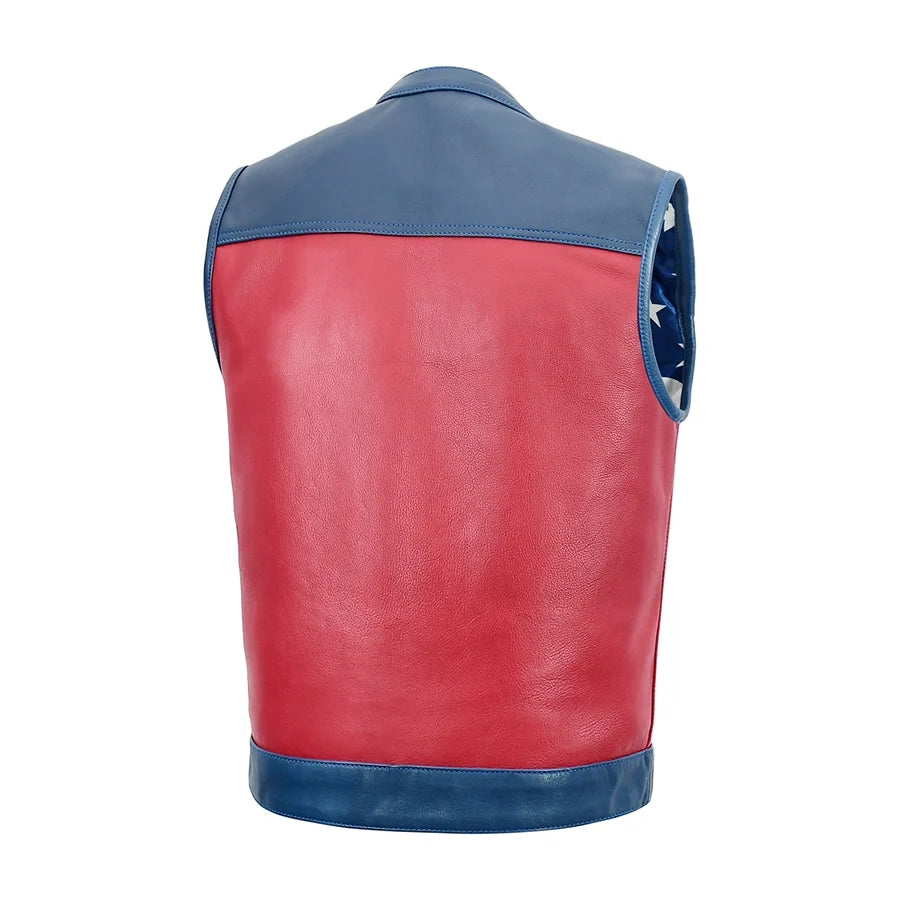 Patriot Rebel Men's Motorcycle Leather Vest