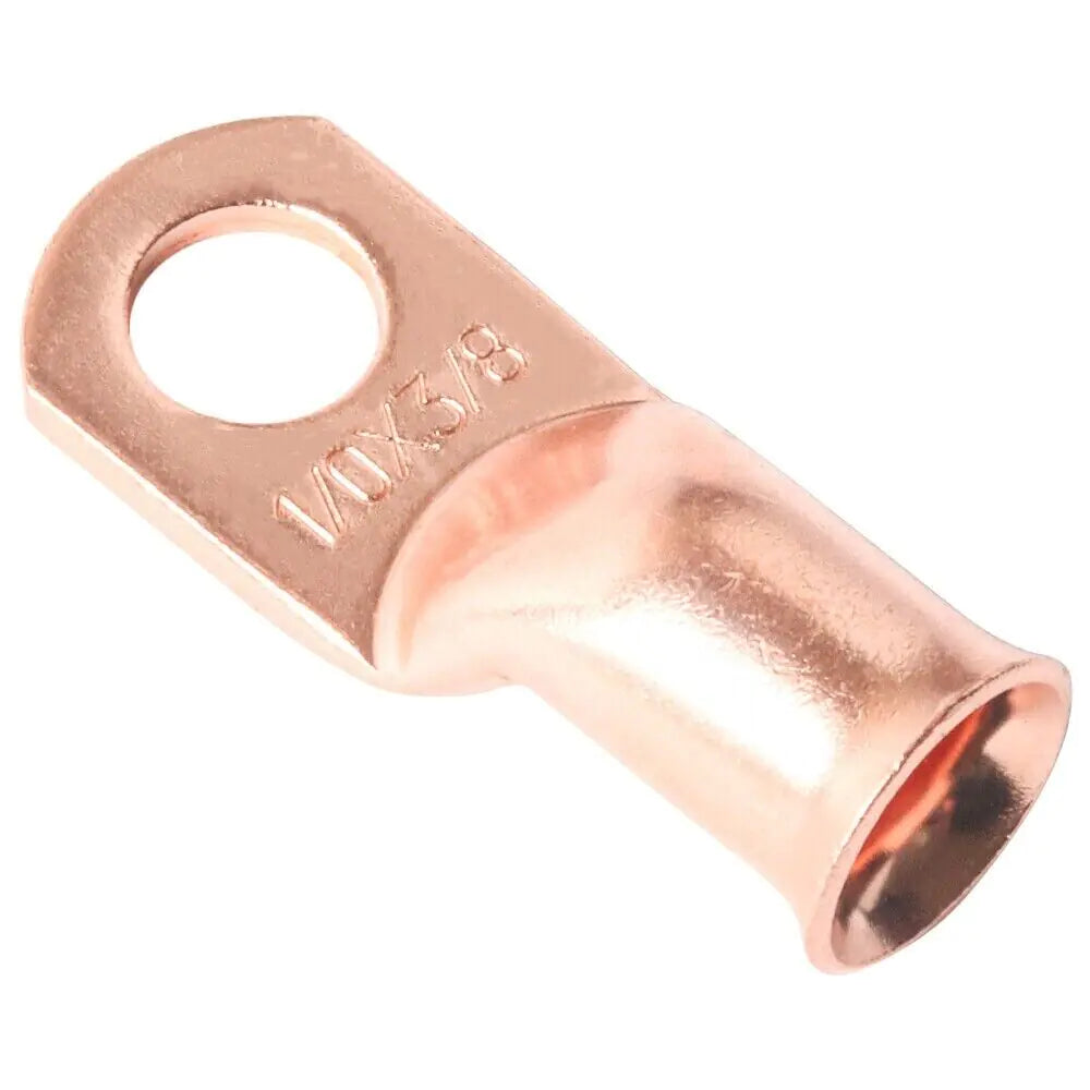 20PCS 1/0 AWG Gauge Copper Lugs W/ BLACK & RED Heat Shrink Ring Terminals Wire