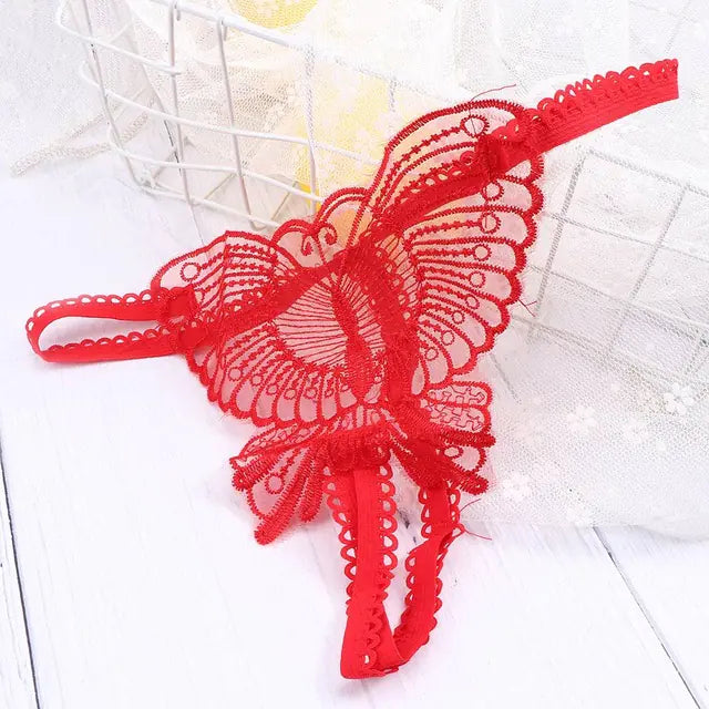 Lace Open-Crotch T-Back Panties for Women - Lingerie