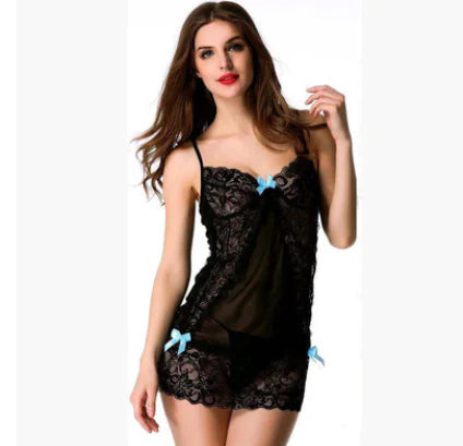 Lace Bow Lingerie Set with Butterfly Design