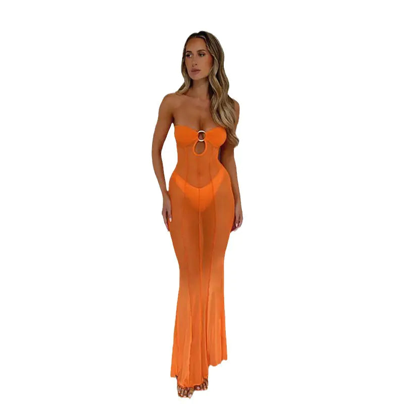 Fashionable Hollow Out Sheer Dress for Women - Lingerie