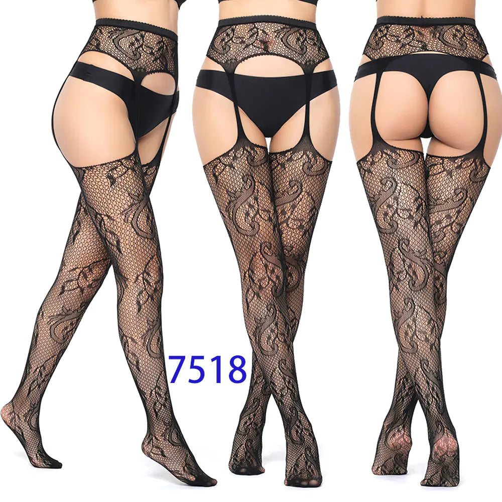 New Women's High Elasticity Open-Crotch Fishnet Stockings - Lingerie