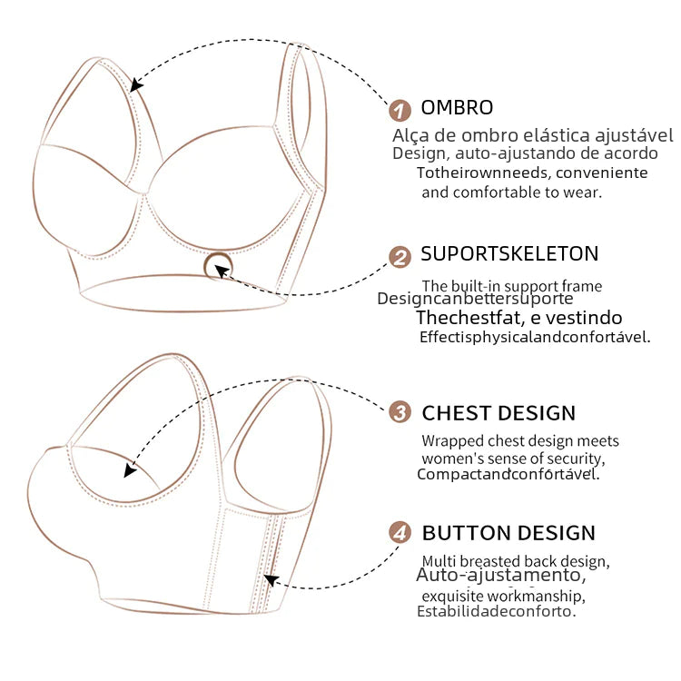 Seamless Sports Bra with Shaping Back Design (Plus Size) - Lingerie