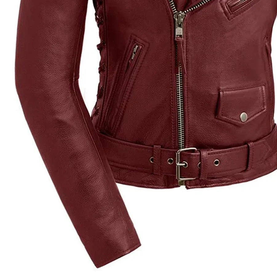Popstar Women's  Motorcycle Leather Jacket