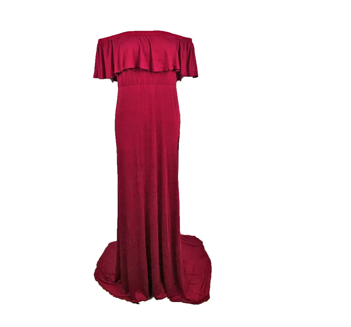 Maternity Long Dress with Ruffle Collar for PhotographyMaternity Maxi Dress for Photography and Baby Showers - 888