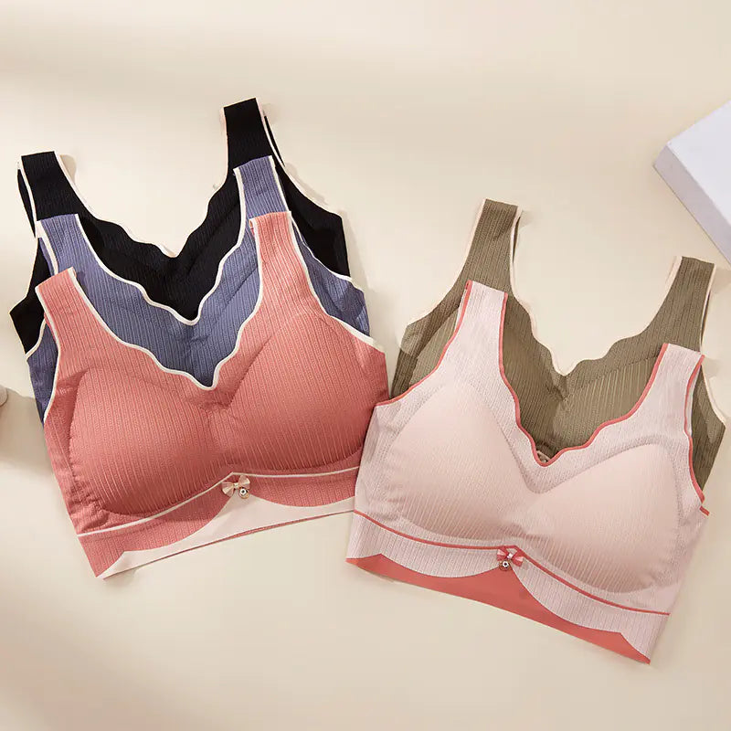 Plus Size Seamless Wireless Sports Sleep Bra for Women - Lingerie