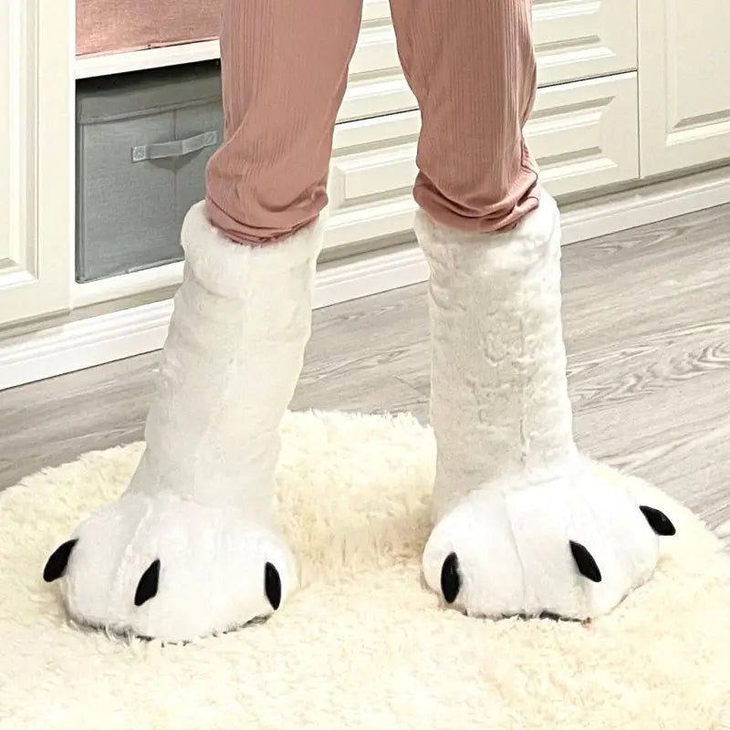 High Top Cute Cartoon Bear Paw Plush Cotton Shoes- 888