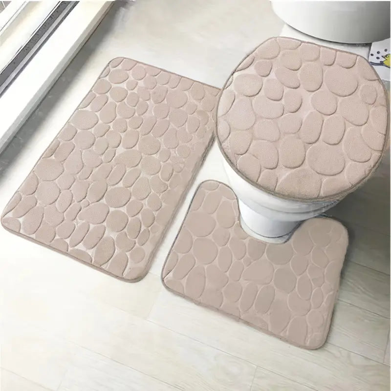 3-Piece Non-Slip Bathroom Rug Set - 888