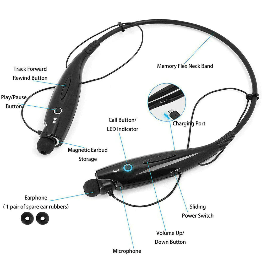 Stereo Wireless Neckband Earphones
