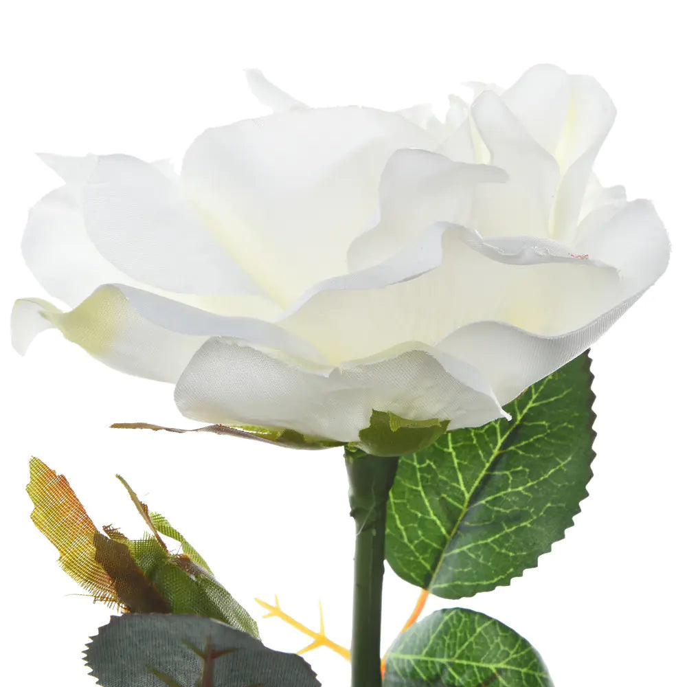 Solar LED White Rose Flower Outdoor Lawn Decor Light - 888