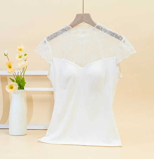 Lace French Bra for Women - Wireless and Supportive - Lingerie