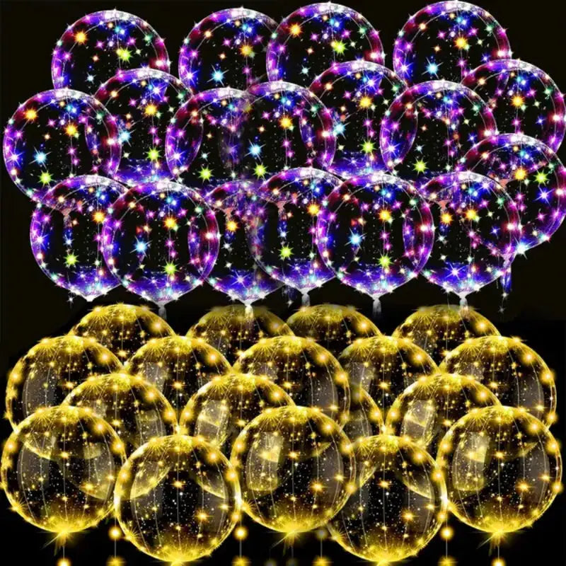 10Pack Light Up Led Balloons With String Lights