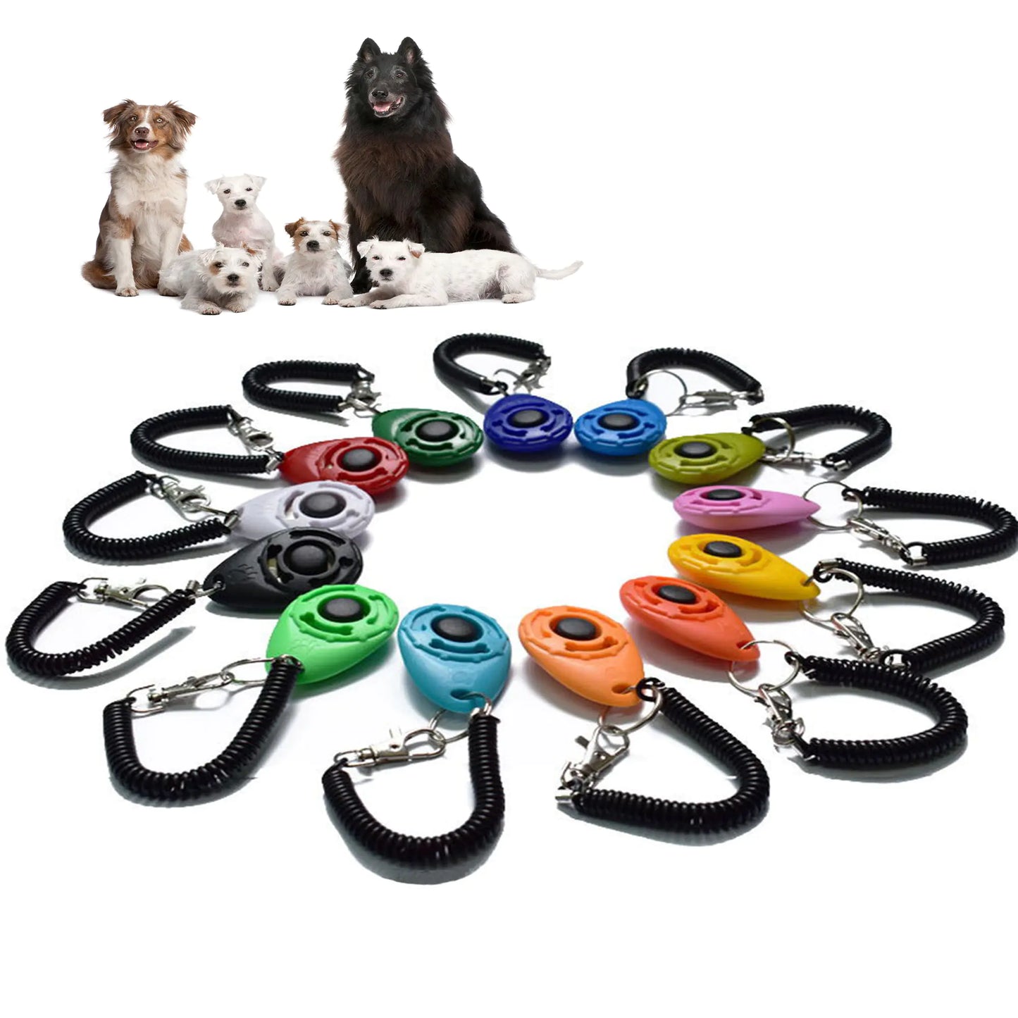 Einstellbarer Hundetrainings-Clicker mit Schlüsselanhänger-Gurt 