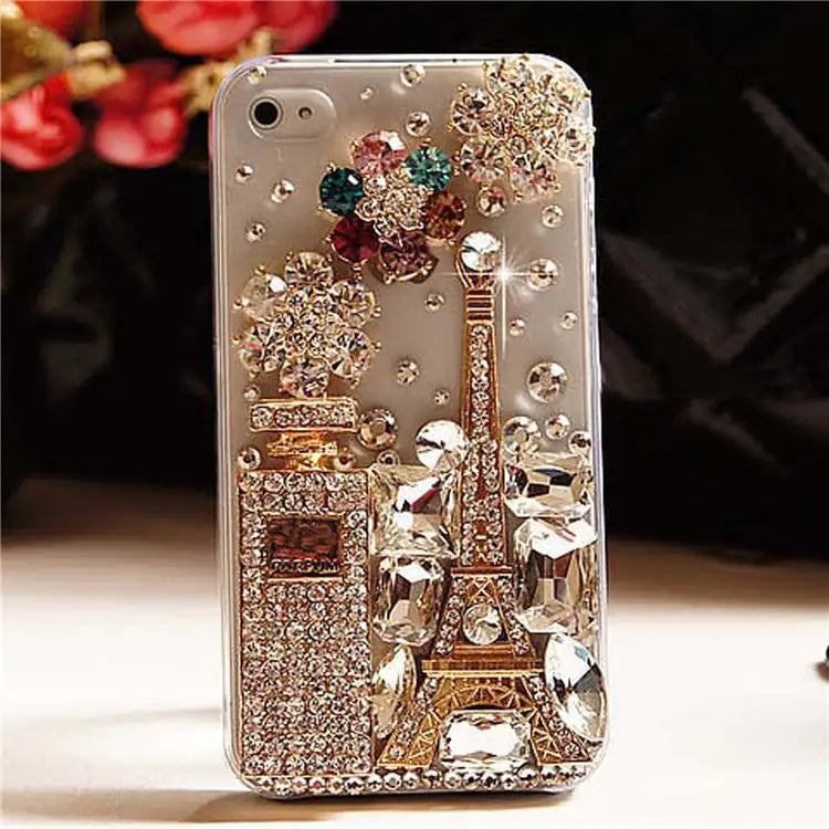 Rhinestone Transparent Phone Case for iPhone