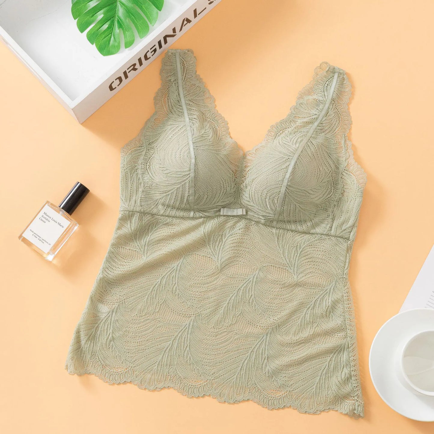 Lace French Bra for Women - Wireless and Supportive - Lingerie