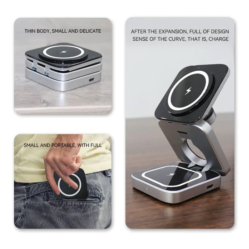 3-in-1 Desktop Wireless Charger Stand for Samsung & Google