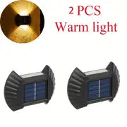 2-Piece Solar Shell Wall Lamp for Outdoor Use